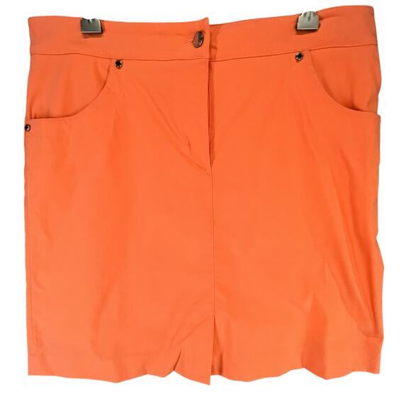 Lohla Sport Stellar Stretch Skort Skirt 6 Orange Pockets Golf Tennis Performance - Picture 1 of 13